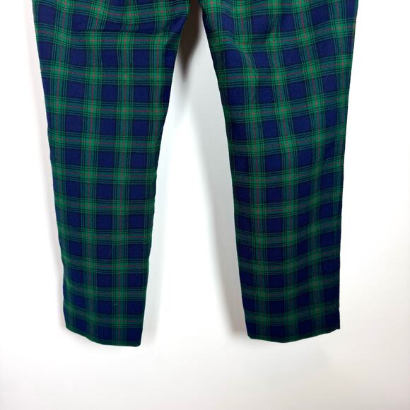 VINEYARD VINES Women's Toboggan Tartan Ankle Pant Blue Green Plaid Wool Size 8 - Picture 5 of 7